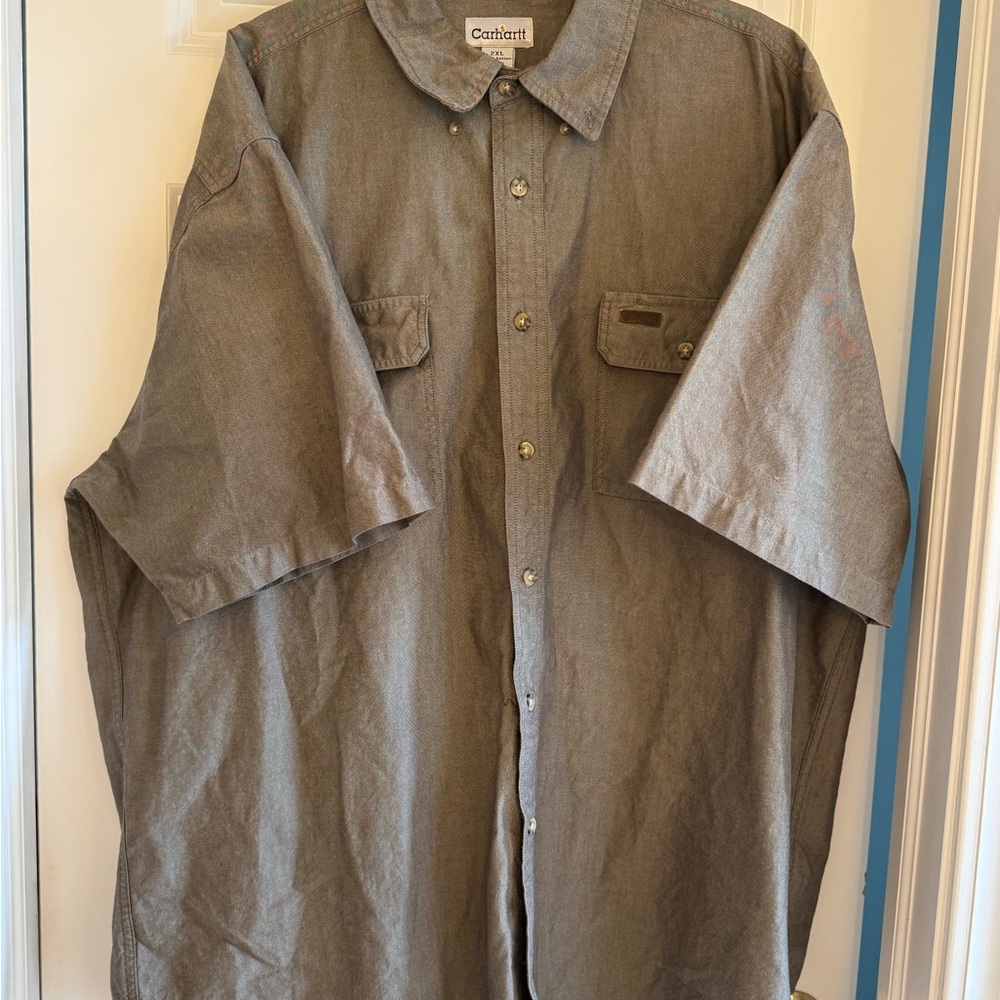 Carhartt Gray Short Sleeve Button-Up Shirt